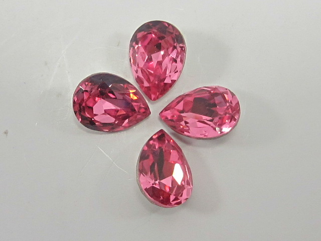 8x6mm PEAR 6pcs. ROSE POINTED BACK Swrovski Rhinestones